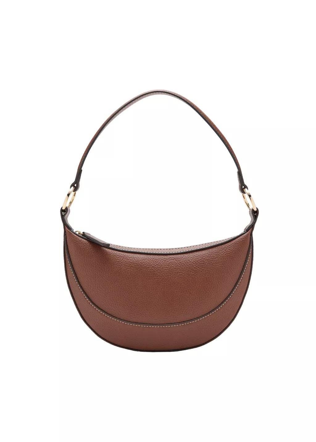 Brown Oval Shoulder Bag, Medium Brown, large image number 2