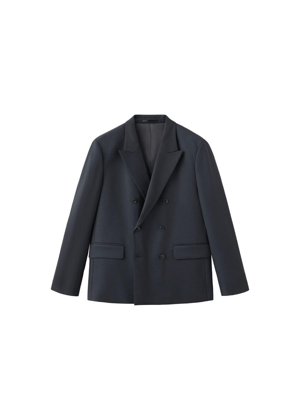 Navy Boston Slim-Fit Double-Breasted Suit Jacket, Navy, large image number 6