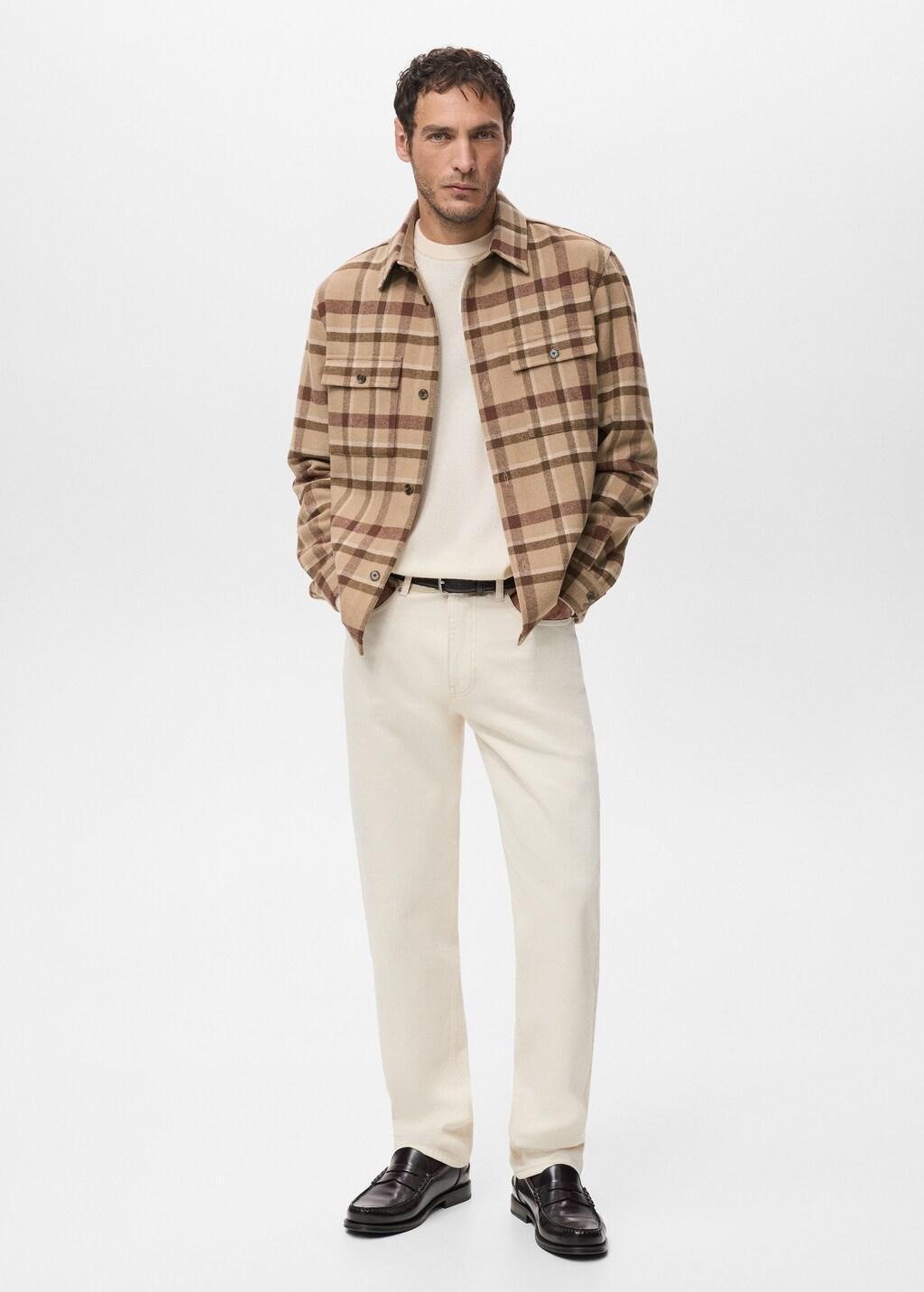 Brown Check Overshirt With Pockets, Medium Brown, large image number 0