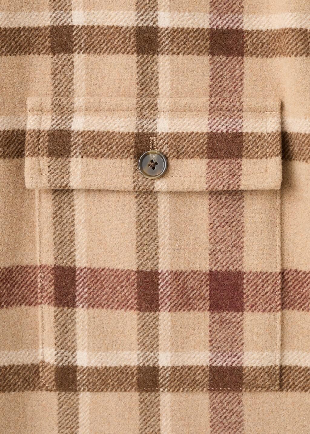 Brown Check Overshirt With Pockets, Medium Brown, large image number 5
