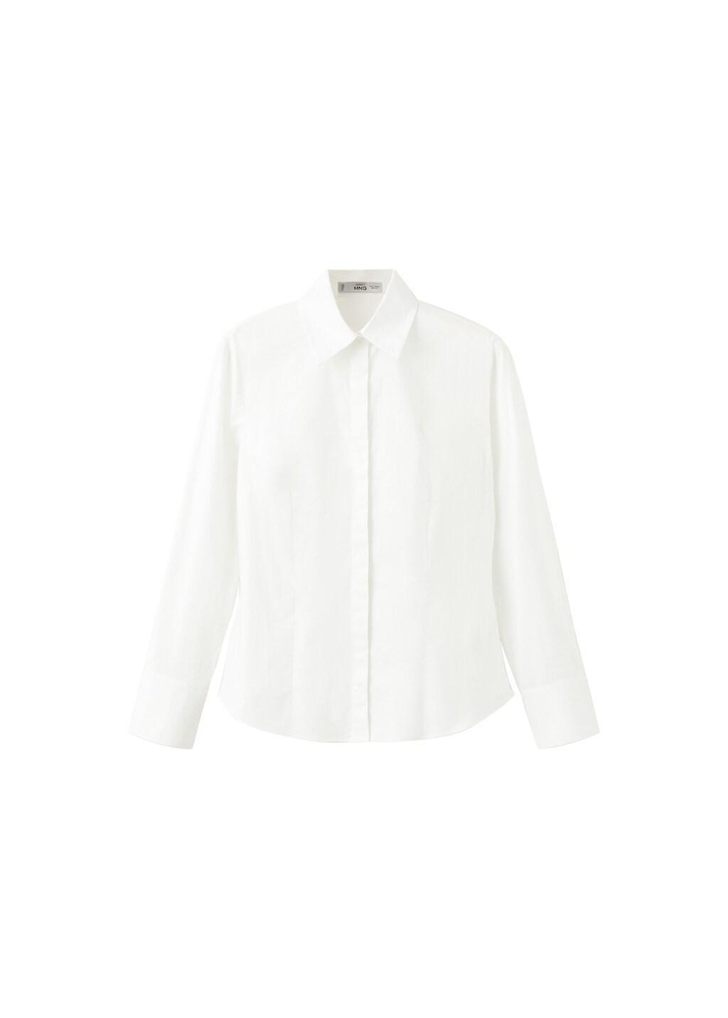 White Slim-Fit Poplin Shirt, 0201_01, large image number 7