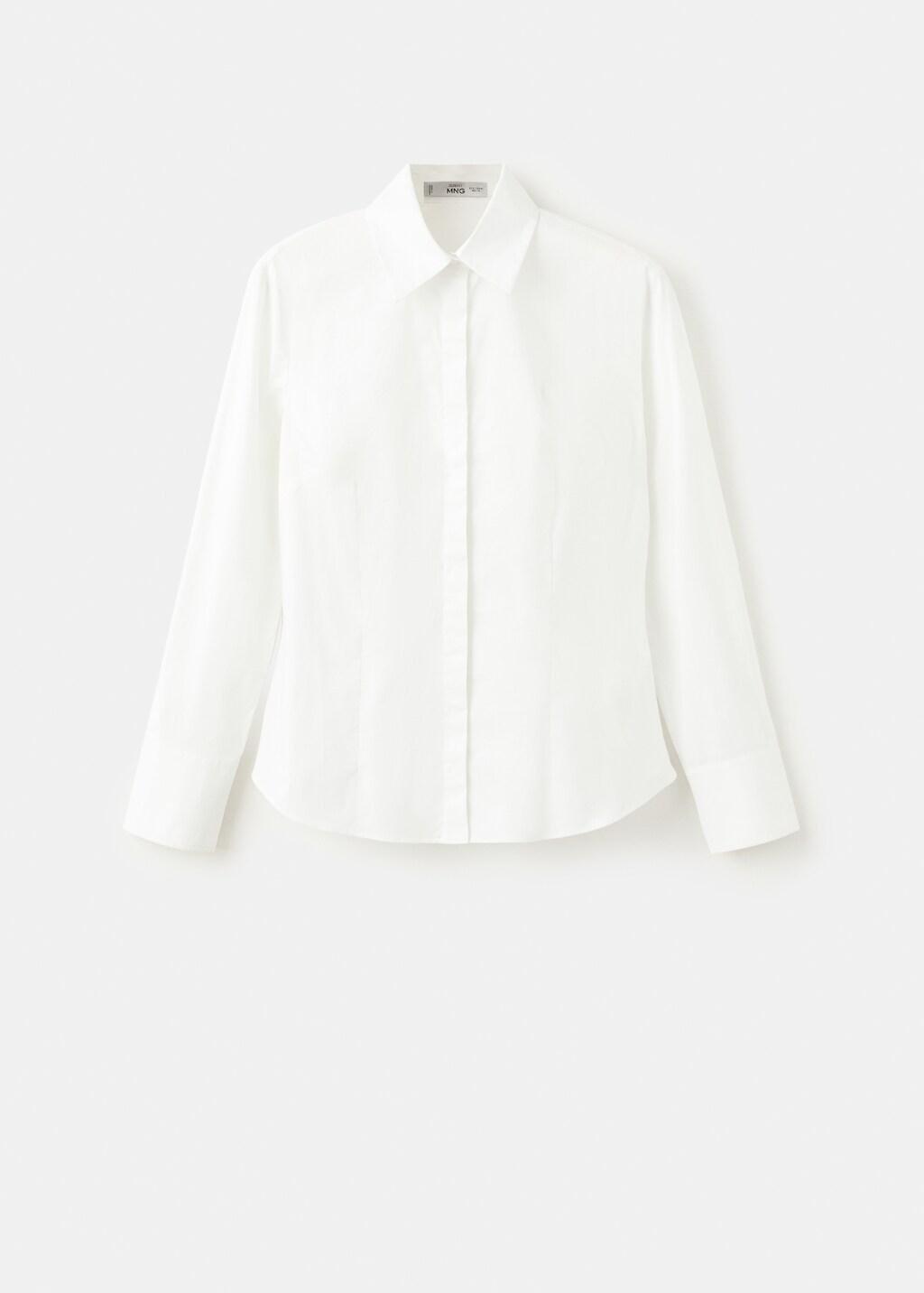 White Slim-Fit Poplin Shirt, 0201_01, large image number 8