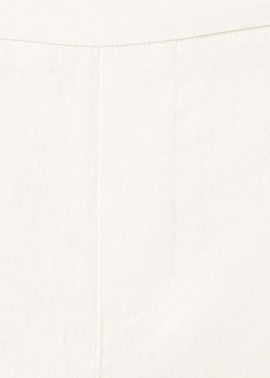 Beige Linen-Blend Trousers, Kids Girls, Light Beige, medium