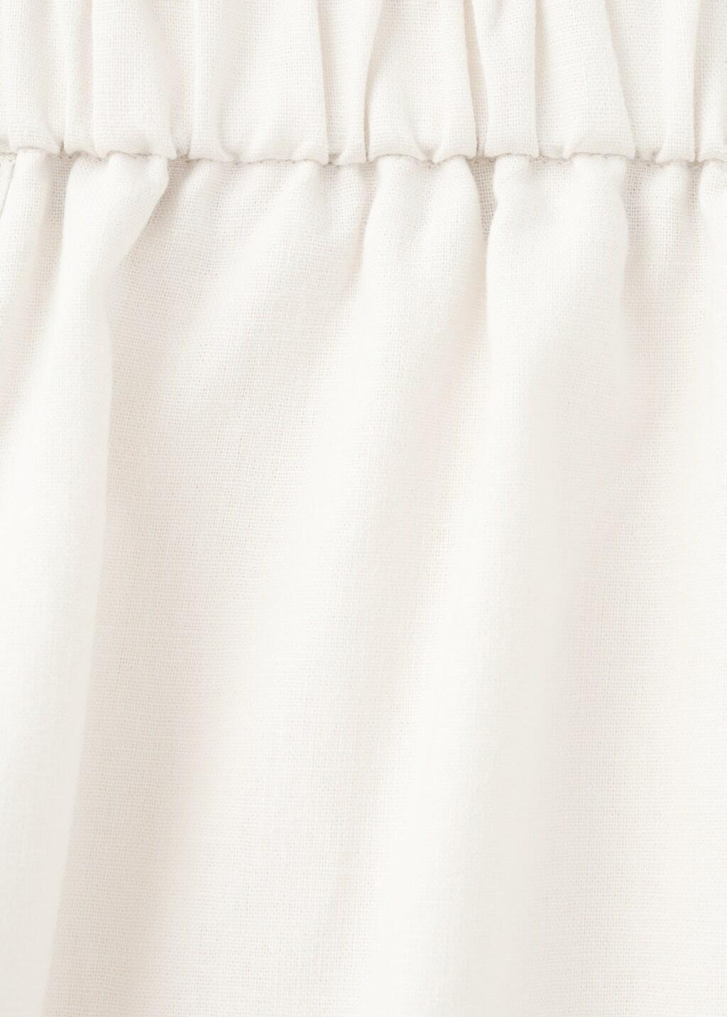 Beige Linen-Blend Trousers, Kids Girls, Light Beige, medium