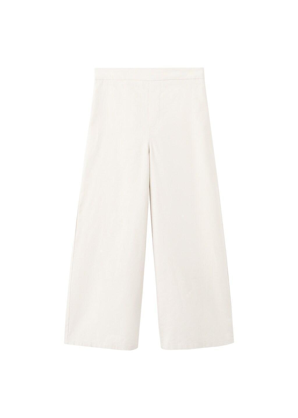 Beige Linen-Blend Trousers, Kids Girls, Light Beige, large image number 3