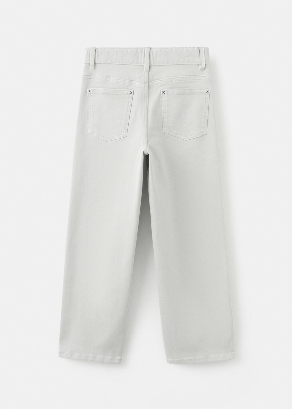 White Straight Cotton Jeans, Kids Boy, Natural White, large image number 1