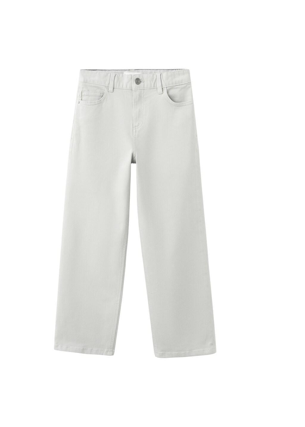 White Straight Cotton Jeans, Kids Boy, Natural White, large image number 4