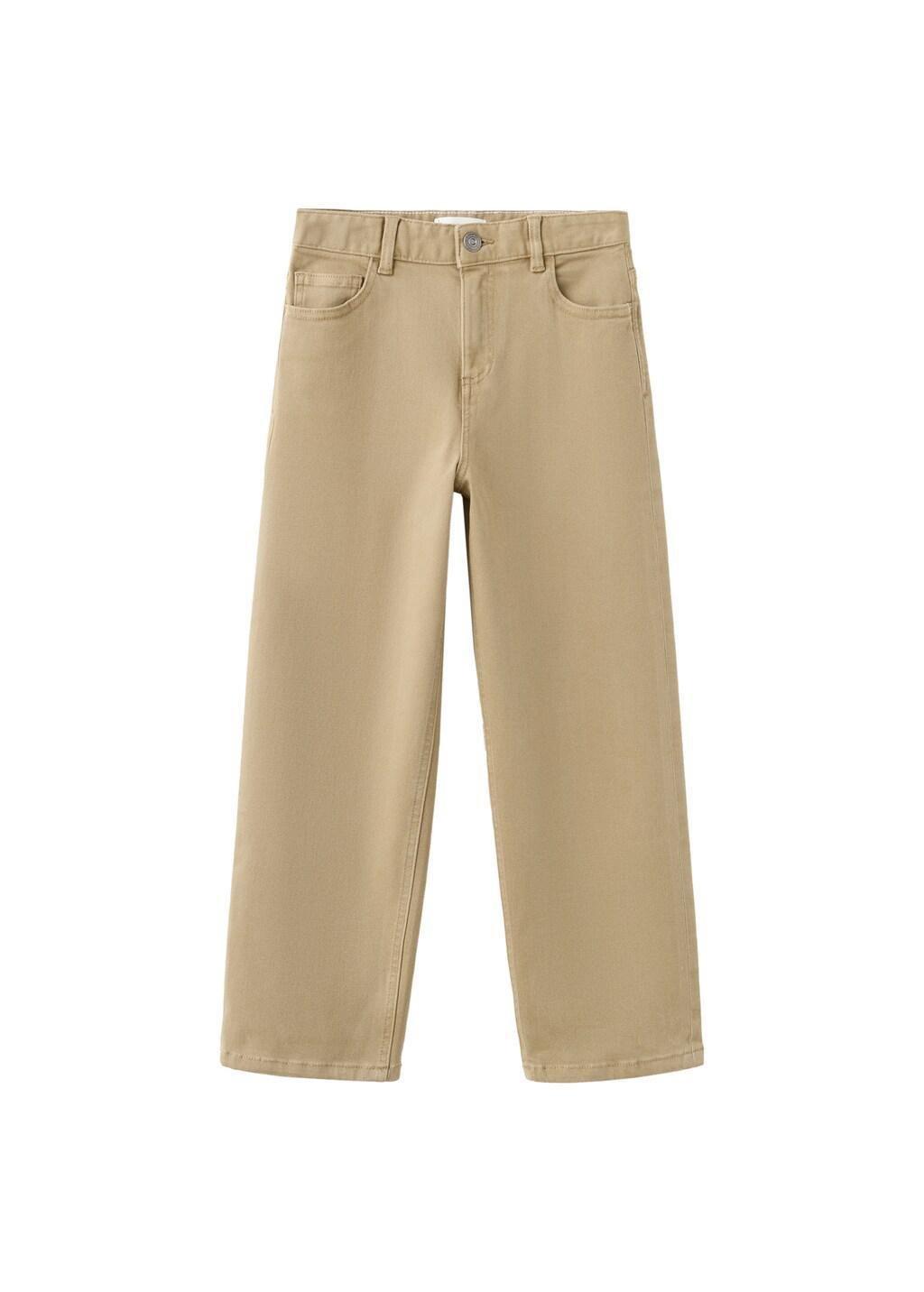 Brown Lt Pastel Straight Cotton Jeans, Kids Boy, Light Pastel Brown, large image number 7