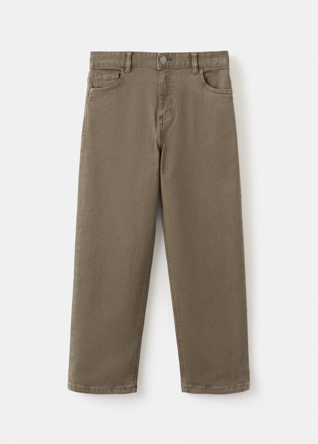 Brown Straight Cotton Jeans, Brown, large image number 3