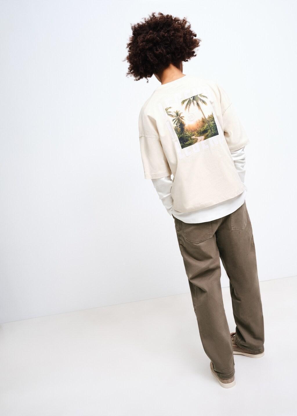 Brown Straight Cotton Jeans, Brown, large image number 5