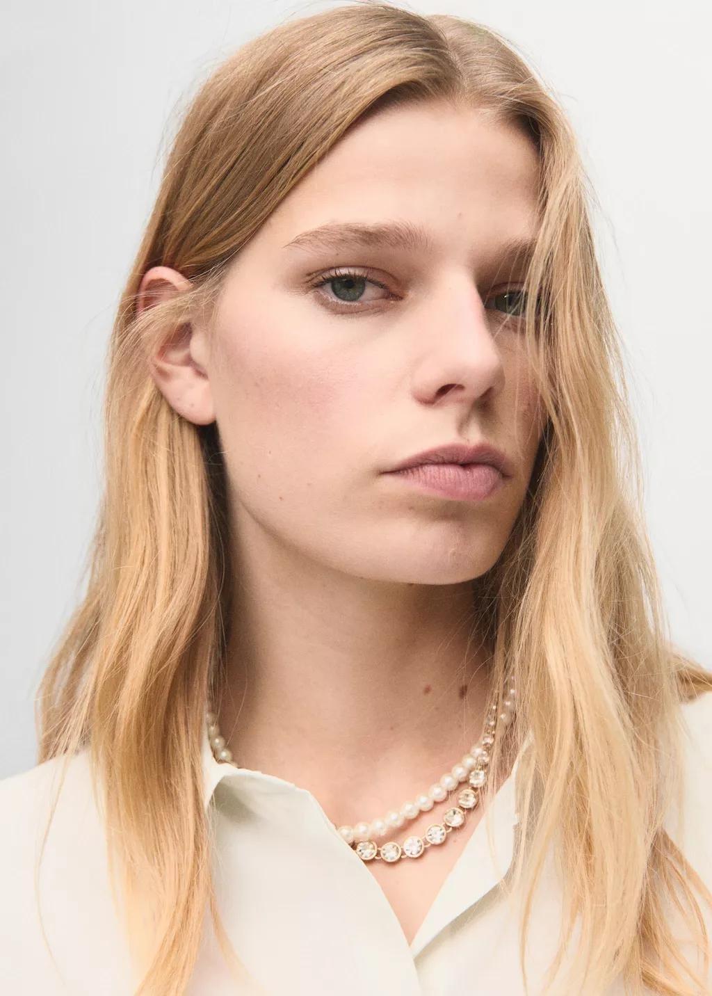 White Fluid Long-Sleeved Blouse, 0201_02, large image number 4