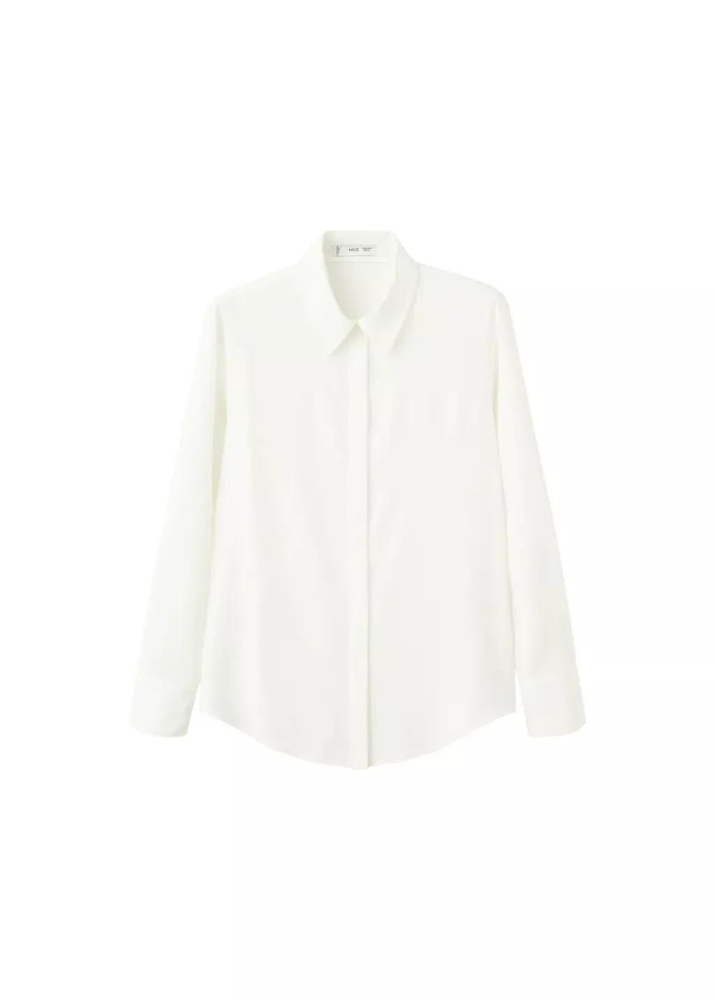 White Fluid Long-Sleeved Blouse, 0201_02, large image number 7