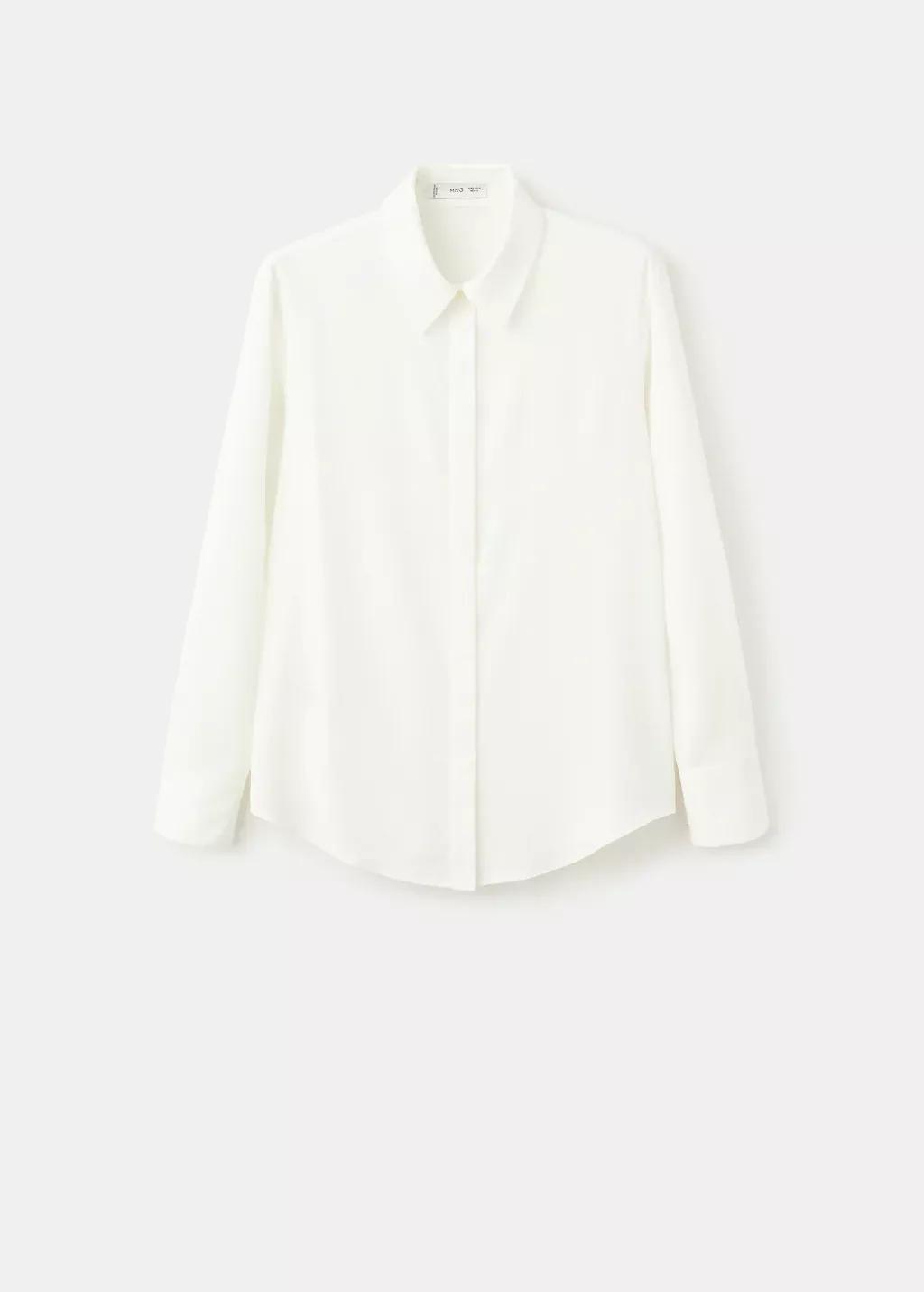 White Fluid Long-Sleeved Blouse, 0201_02, large image number 8