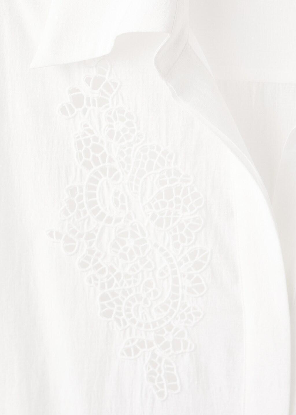 White Embroidered Openwork Shirt, 0201_02, large image number 10