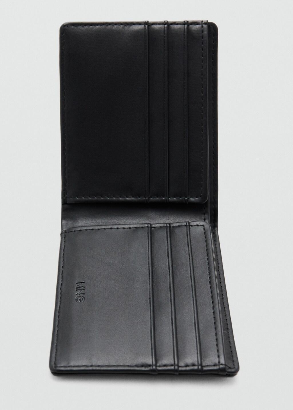 BLACK Wallet with embossed effect, Black, large image number 1