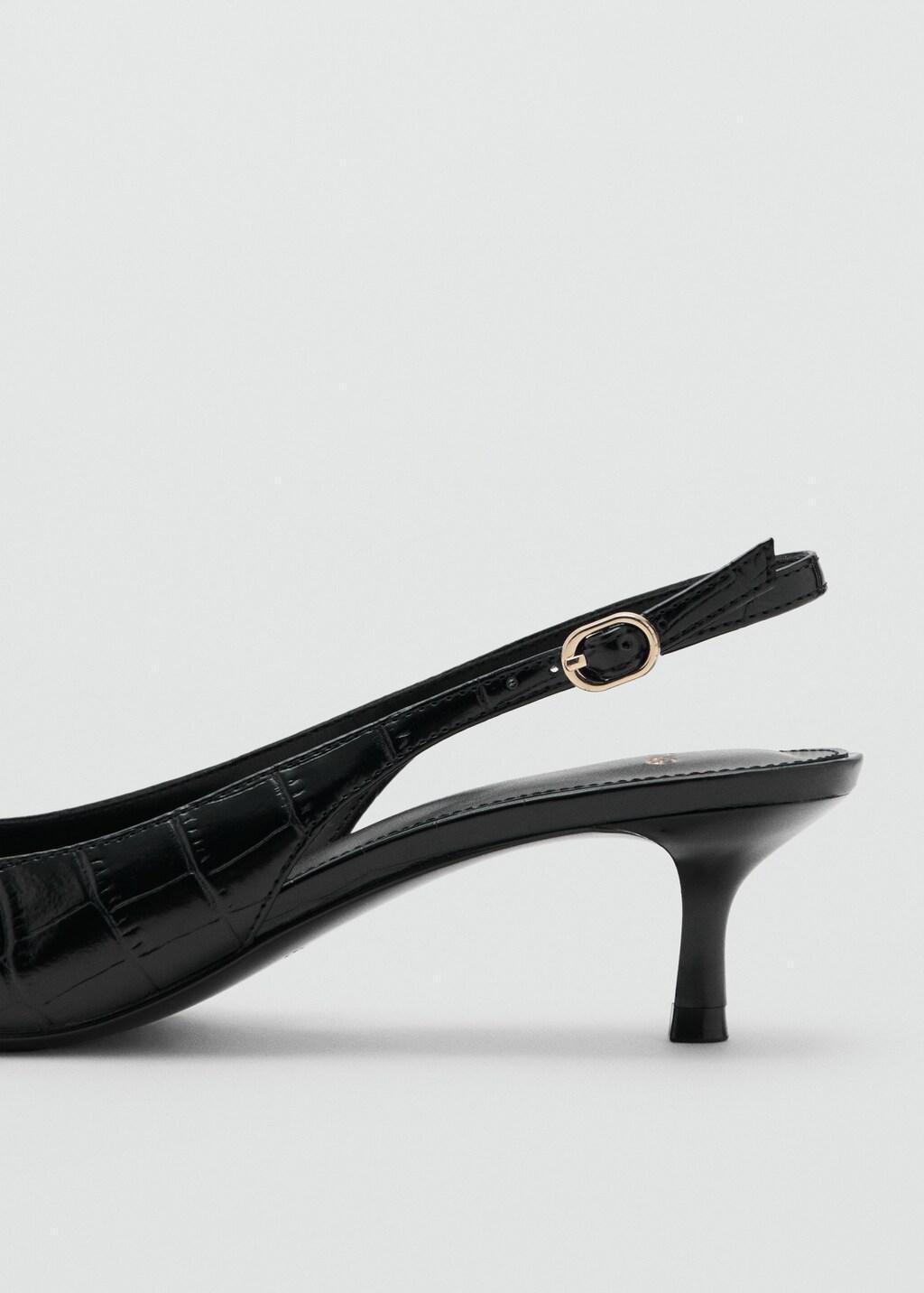 Black Croc-Effect Heeled Shoes, 0201_99, large image number 1