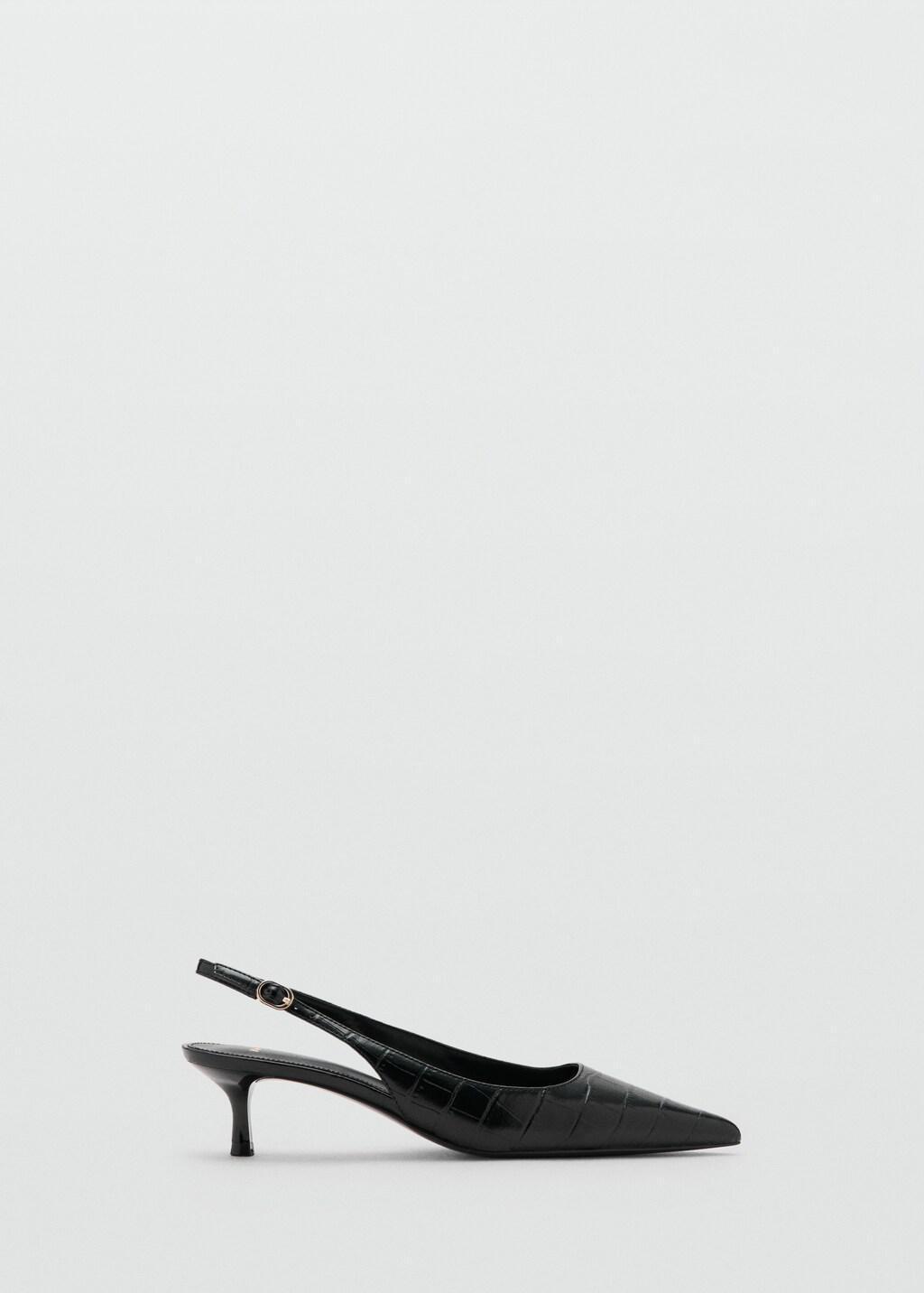 Black Croc-Effect Heeled Shoes, 0201_99, large image number 3