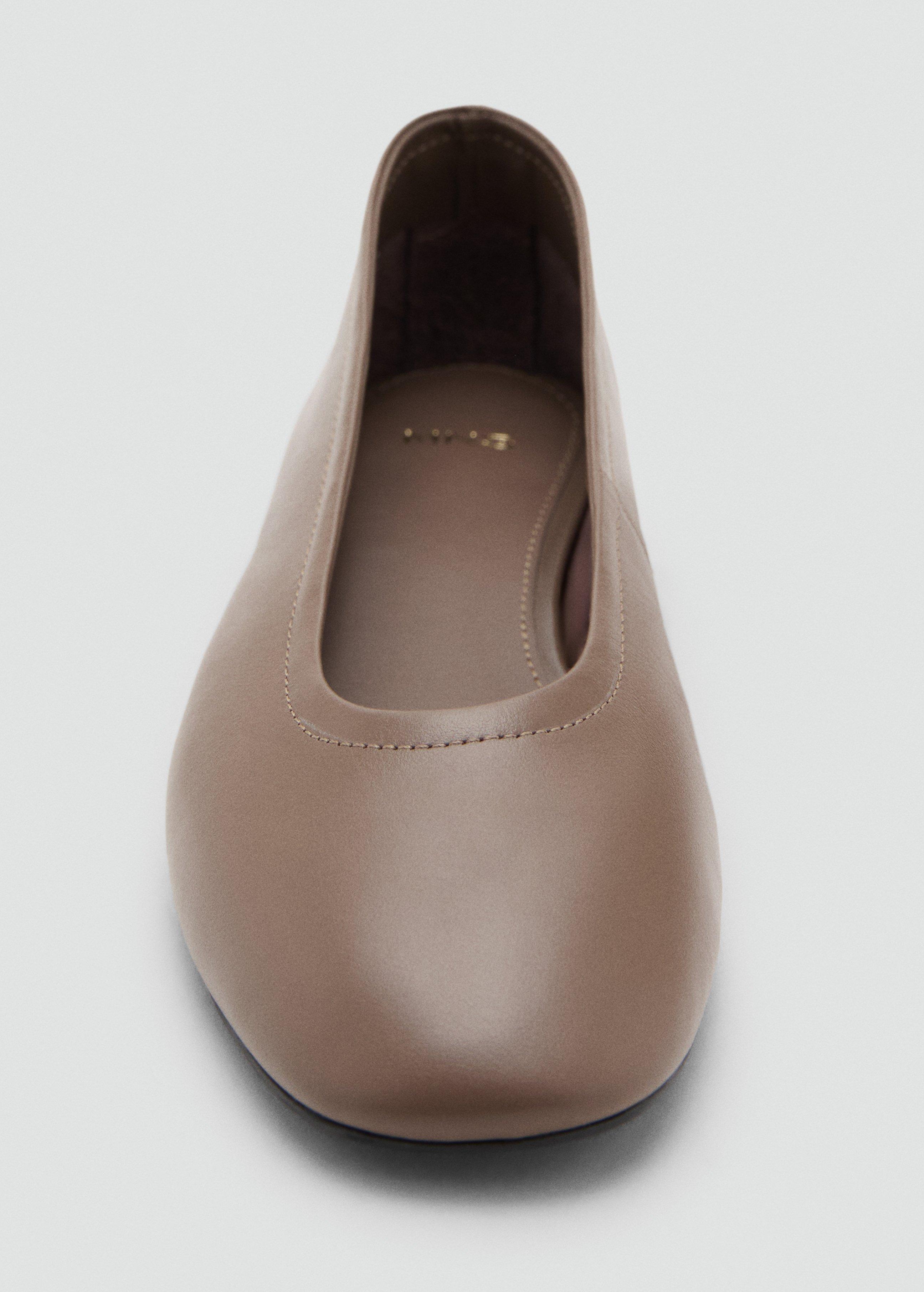Brown Lt Pastel Leather Flat Shoes, Light Pastel Brown, large image number 3