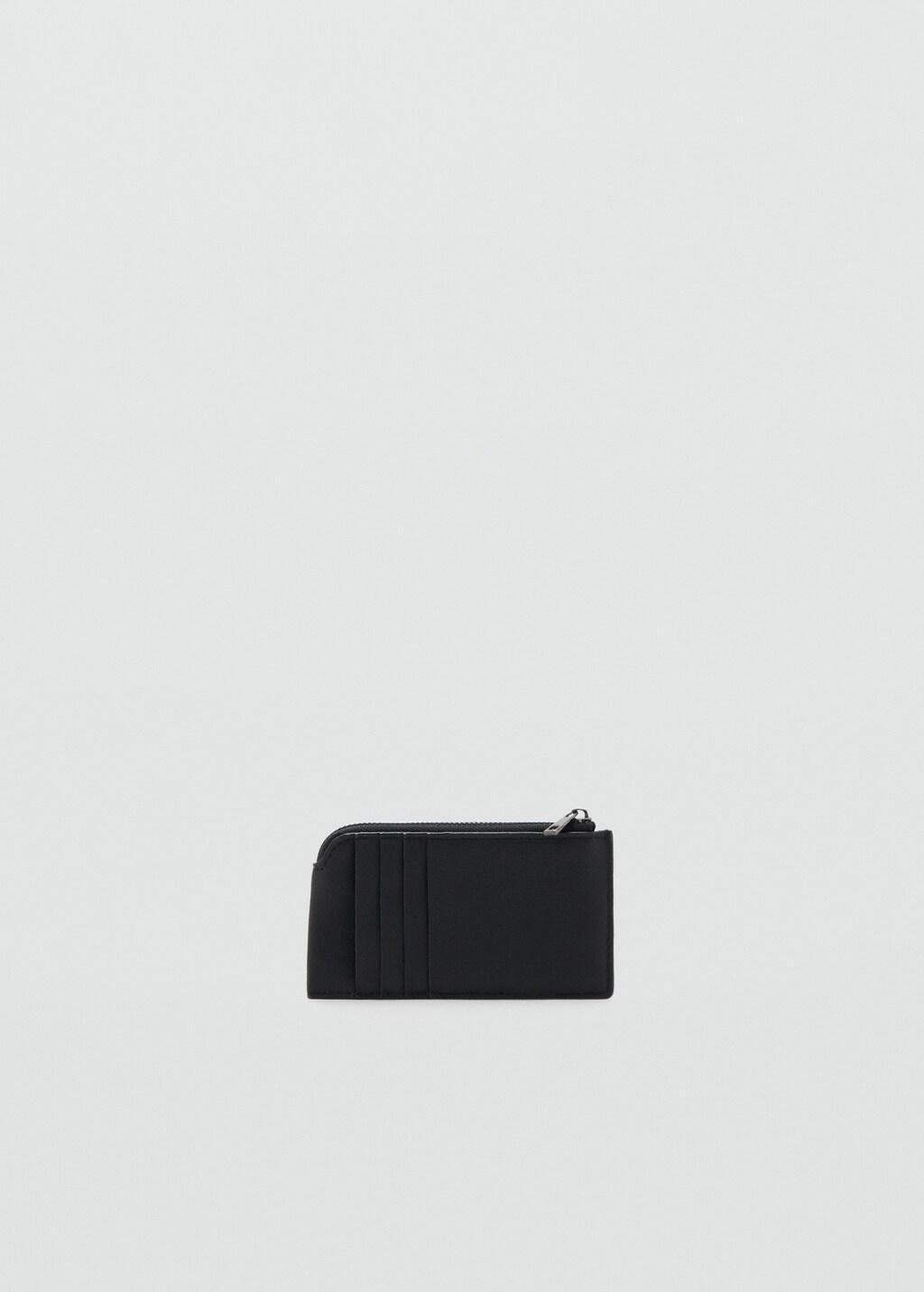 Black Faux-Leather Purse, Black, medium