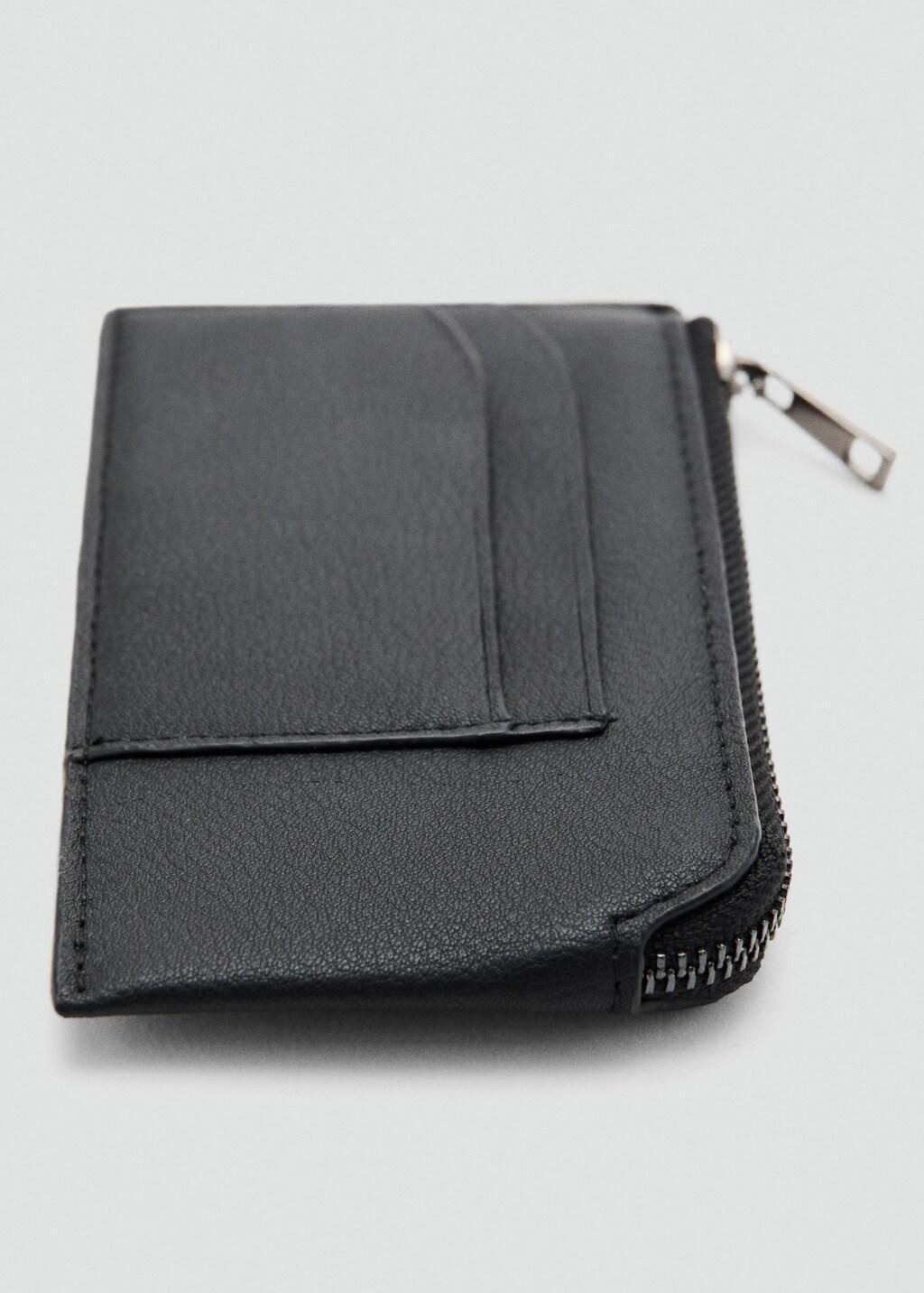 Black Faux-Leather Purse, Black, medium