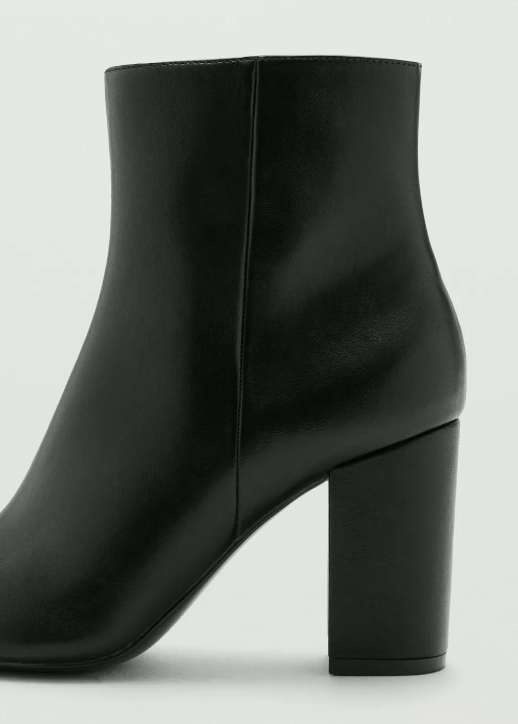 Black Ankle Boots With Block Heel, Black, medium