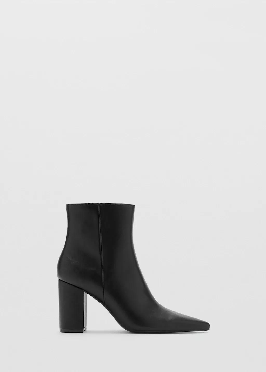 Black Ankle Boots With Block Heel, Black, large image number 3