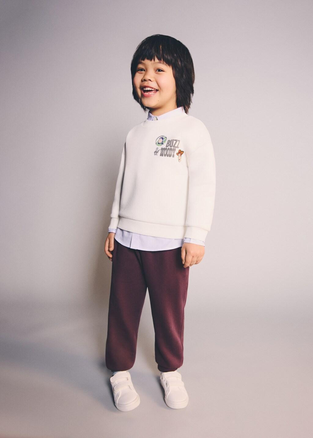 Red Cotton Jogger-Style Trousers, Baby Boys, Dark Red, large image number 0