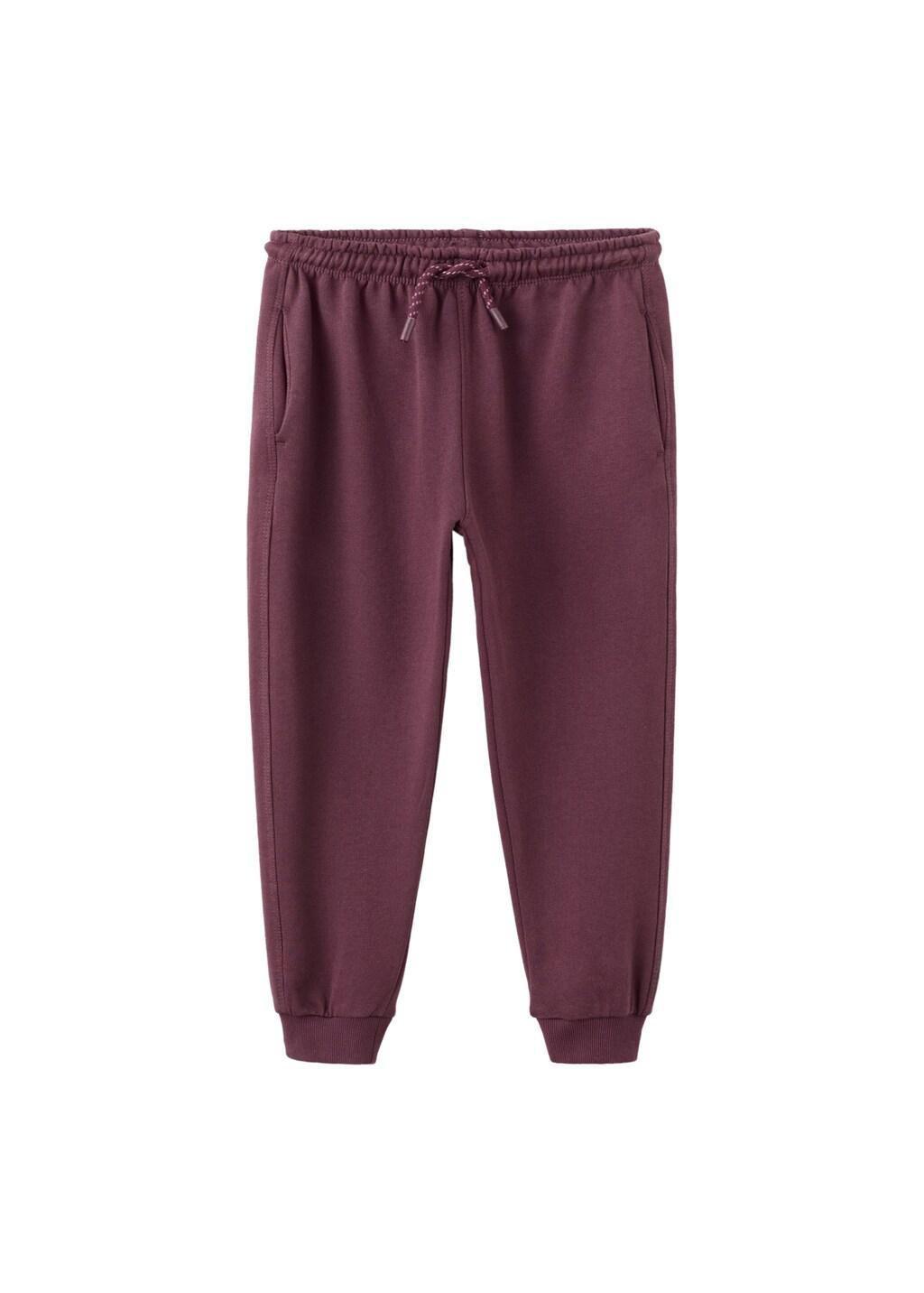 Red Cotton Jogger-Style Trousers, Baby Boys, Dark Red, large image number 4