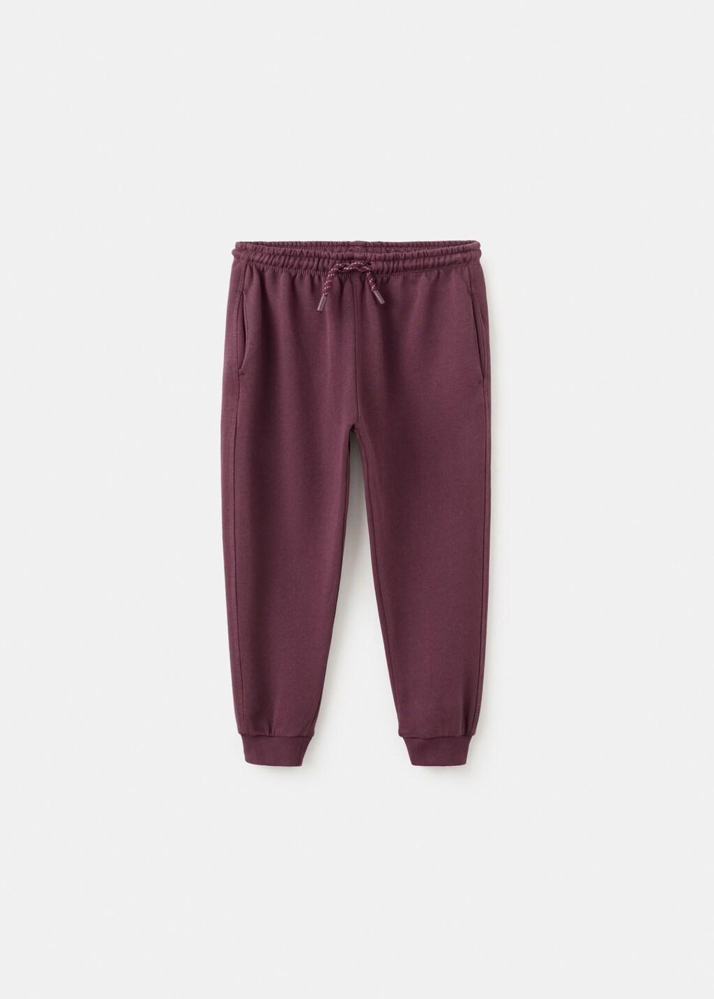 Red Cotton Jogger-Style Trousers, Baby Boys, Dark Red, large image number 5