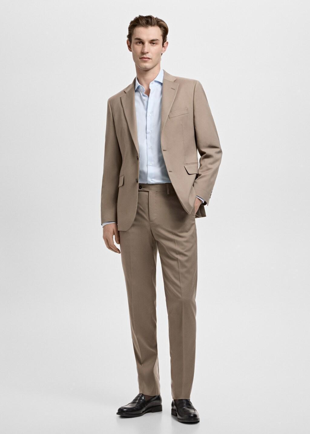 Blue Slim Fit Thousand Striped Suit Shirt, Light-Pastel Blue, large image number 0
