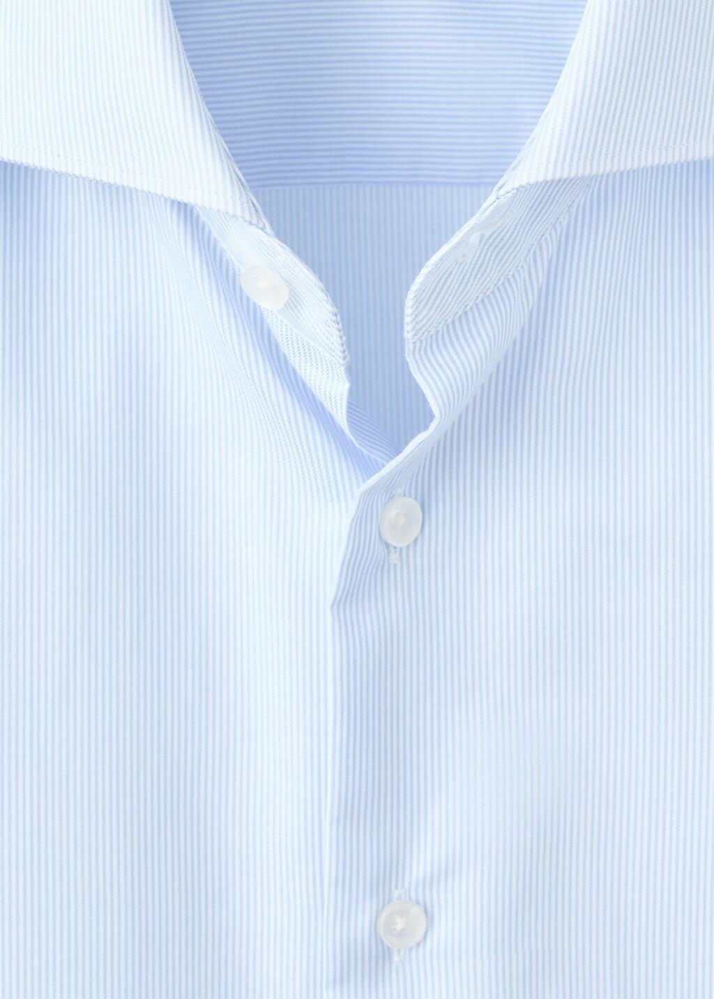 Blue Slim Fit Thousand Striped Suit Shirt, Light-Pastel Blue, large image number 1