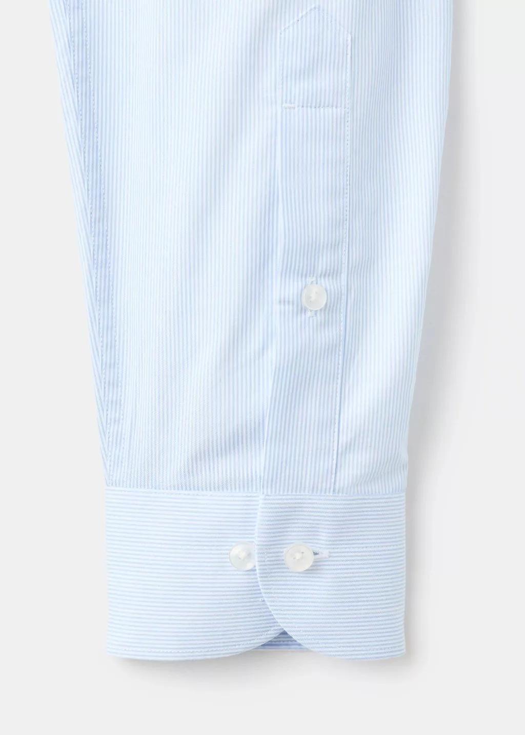 Blue Slim Fit Thousand Striped Suit Shirt, Light-Pastel Blue, large image number 5