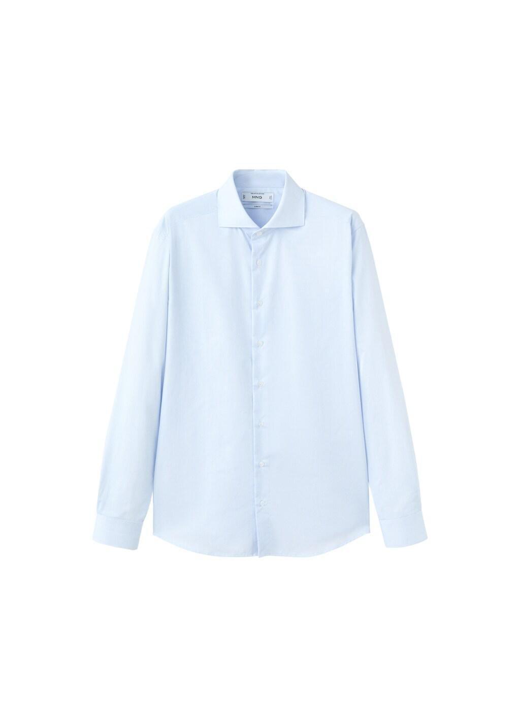 Blue Slim Fit Thousand Striped Suit Shirt, Light-Pastel Blue, large image number 6