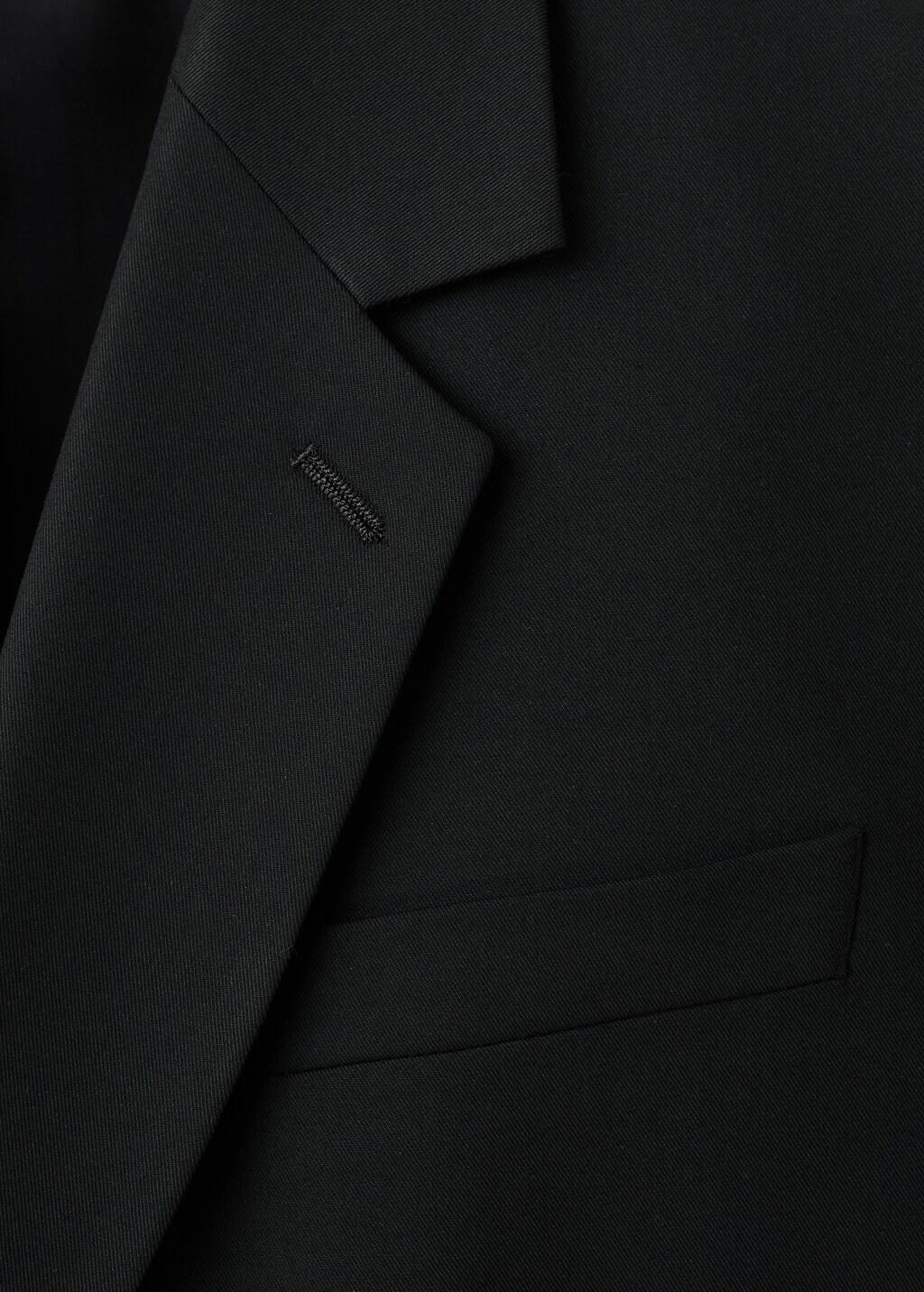 Black Boston Regular-Fit Double-Breasted Suit Jacket, Black, medium