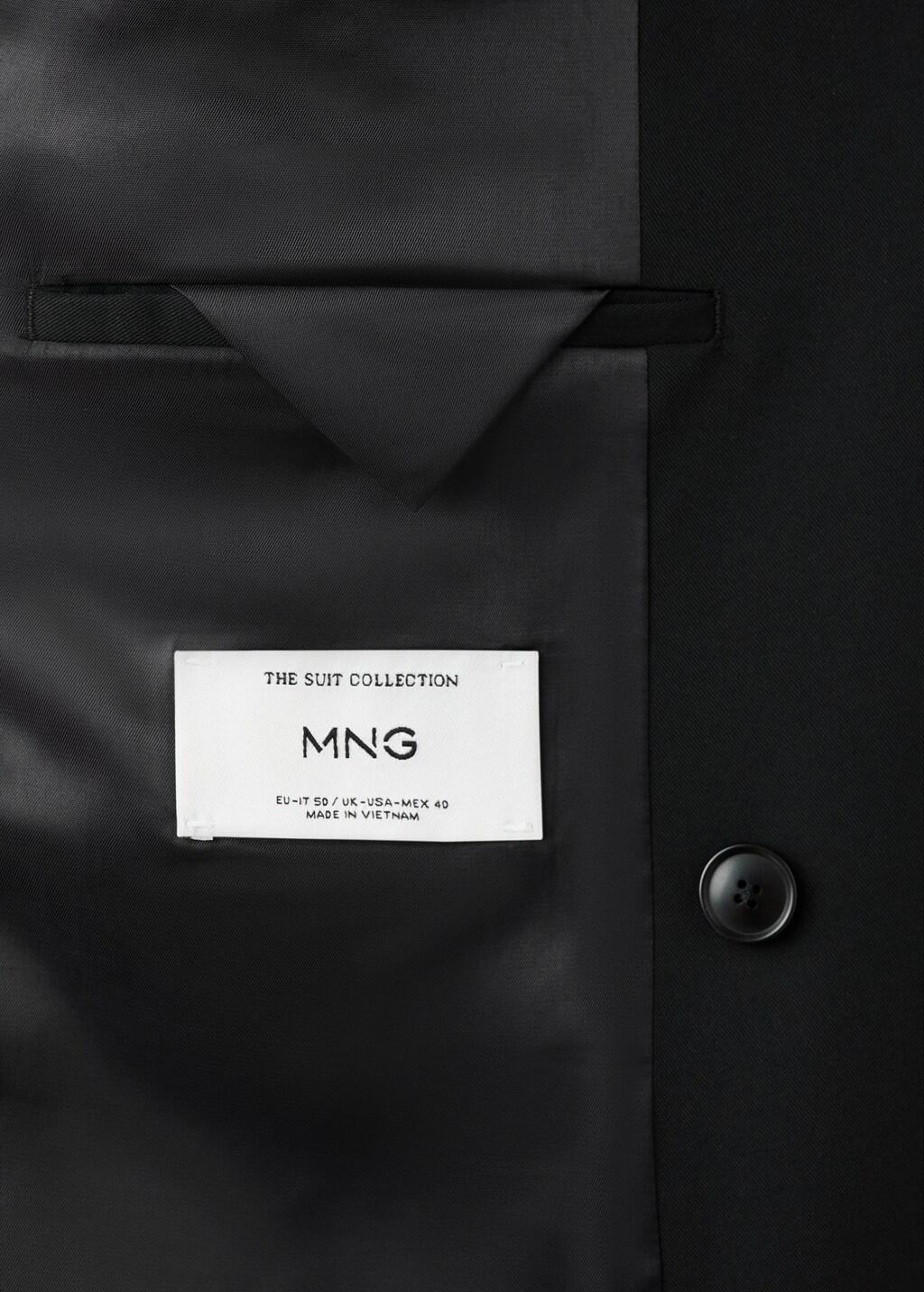 Black Boston Regular-Fit Double-Breasted Suit Jacket, Black, large image number 5