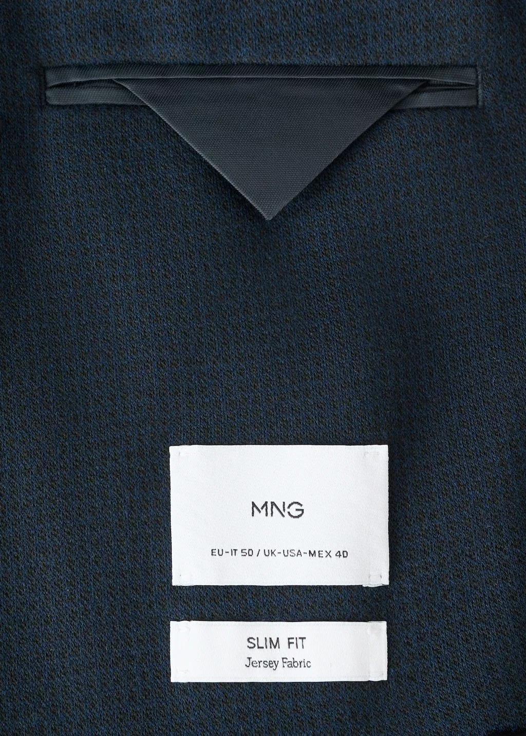 Navy Slim Fit Microstructure Blazer, Navy, large image number 5