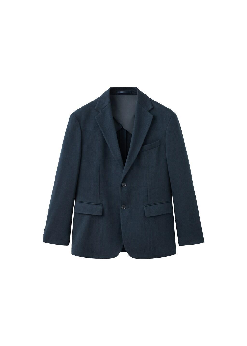 Navy Slim Fit Microstructure Blazer, Navy, large image number 6