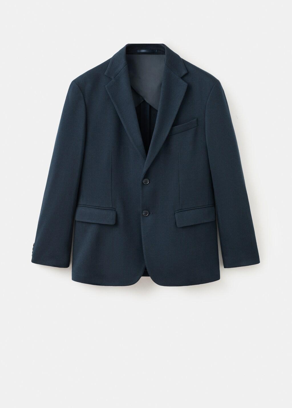 Navy Slim Fit Microstructure Blazer, Navy, large image number 7