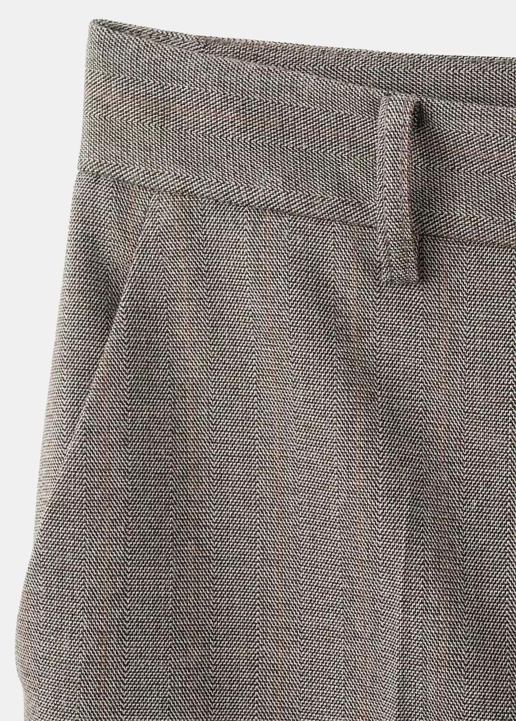 Grey Slim Cropped Pinstripe Trousers, 0201_91, large image number 5