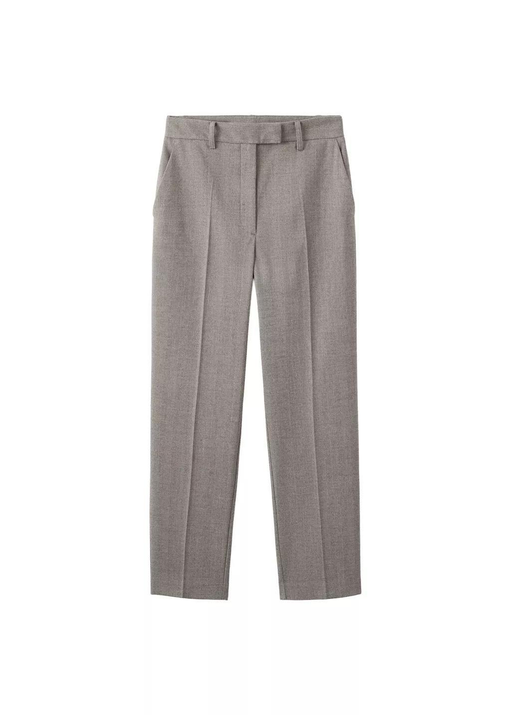 Grey Slim Cropped Pinstripe Trousers, 0201_91, large image number 6