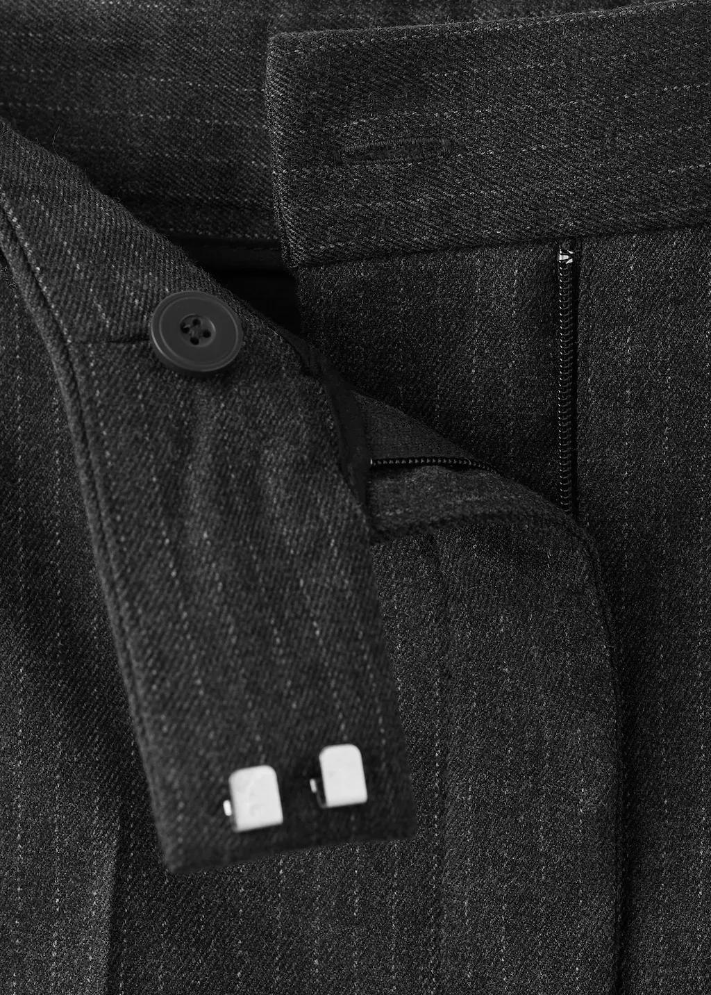 Grey Slim Cropped Pinstripe Trousers, 0201_92, large image number 5