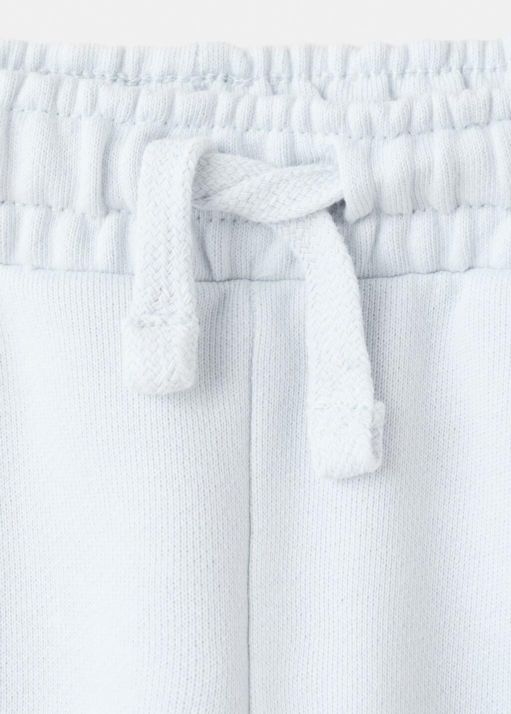 Blue Lt-Pastel Cotton Drawstring Joggers, Baby Girl, Light-Pastel Blue, large image number 1