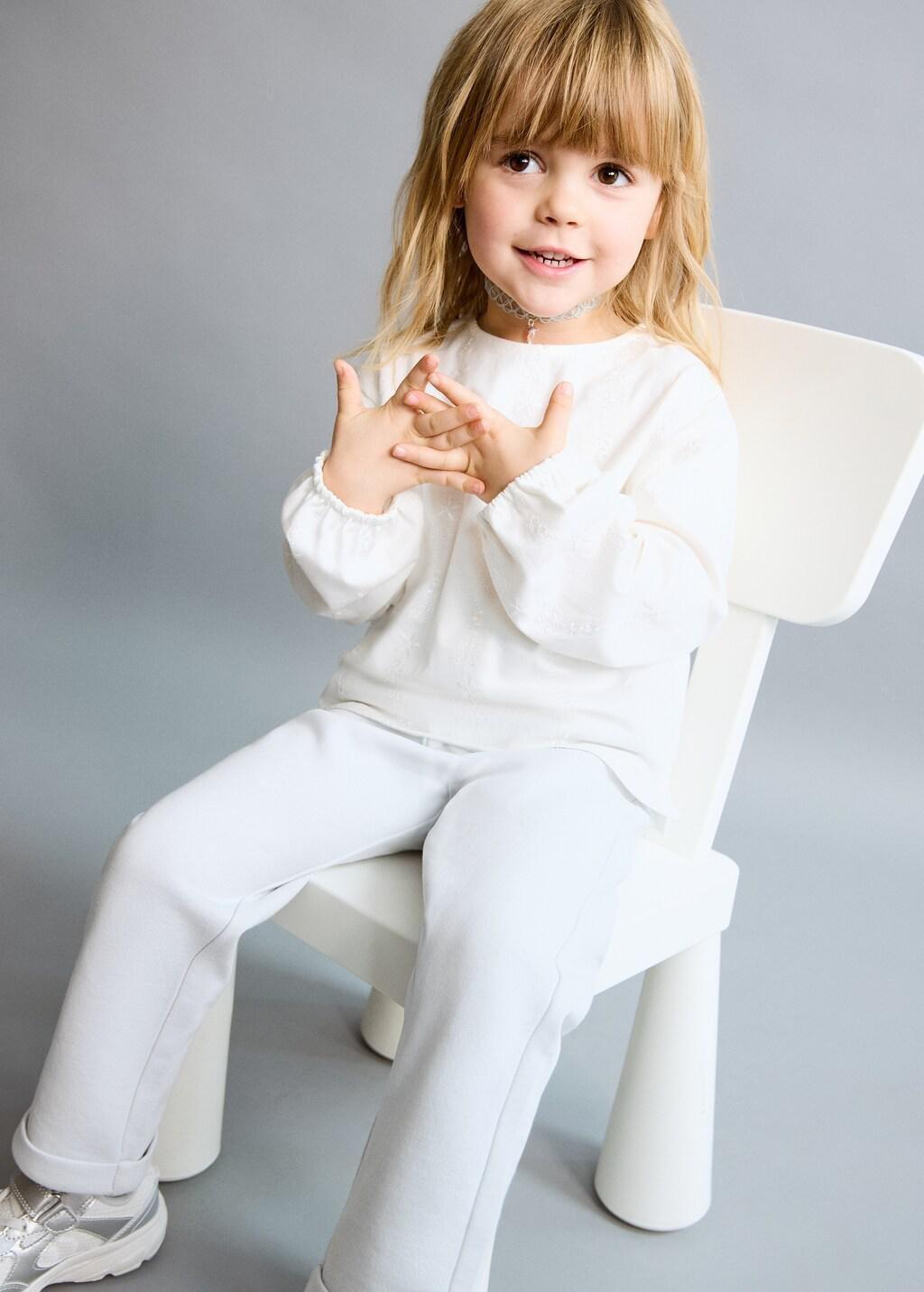 Blue Lt-Pastel Cotton Drawstring Joggers, Baby Girl, Light-Pastel Blue, large image number 3