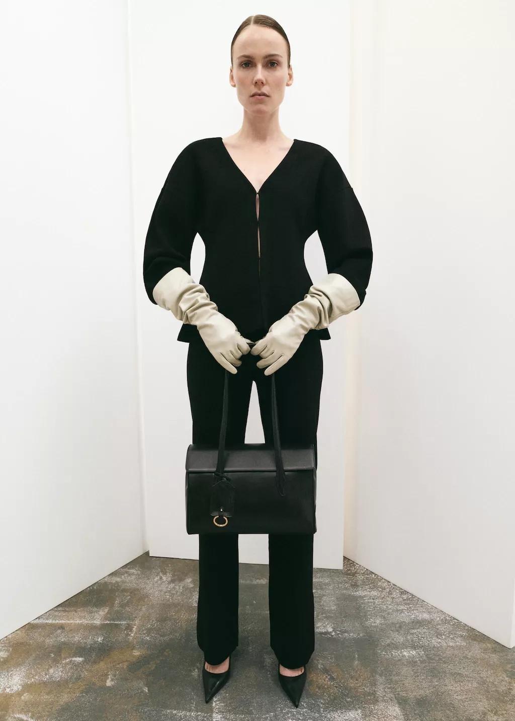 Black Oversized V-Neck Cardigan, 0201_99, large image number 1