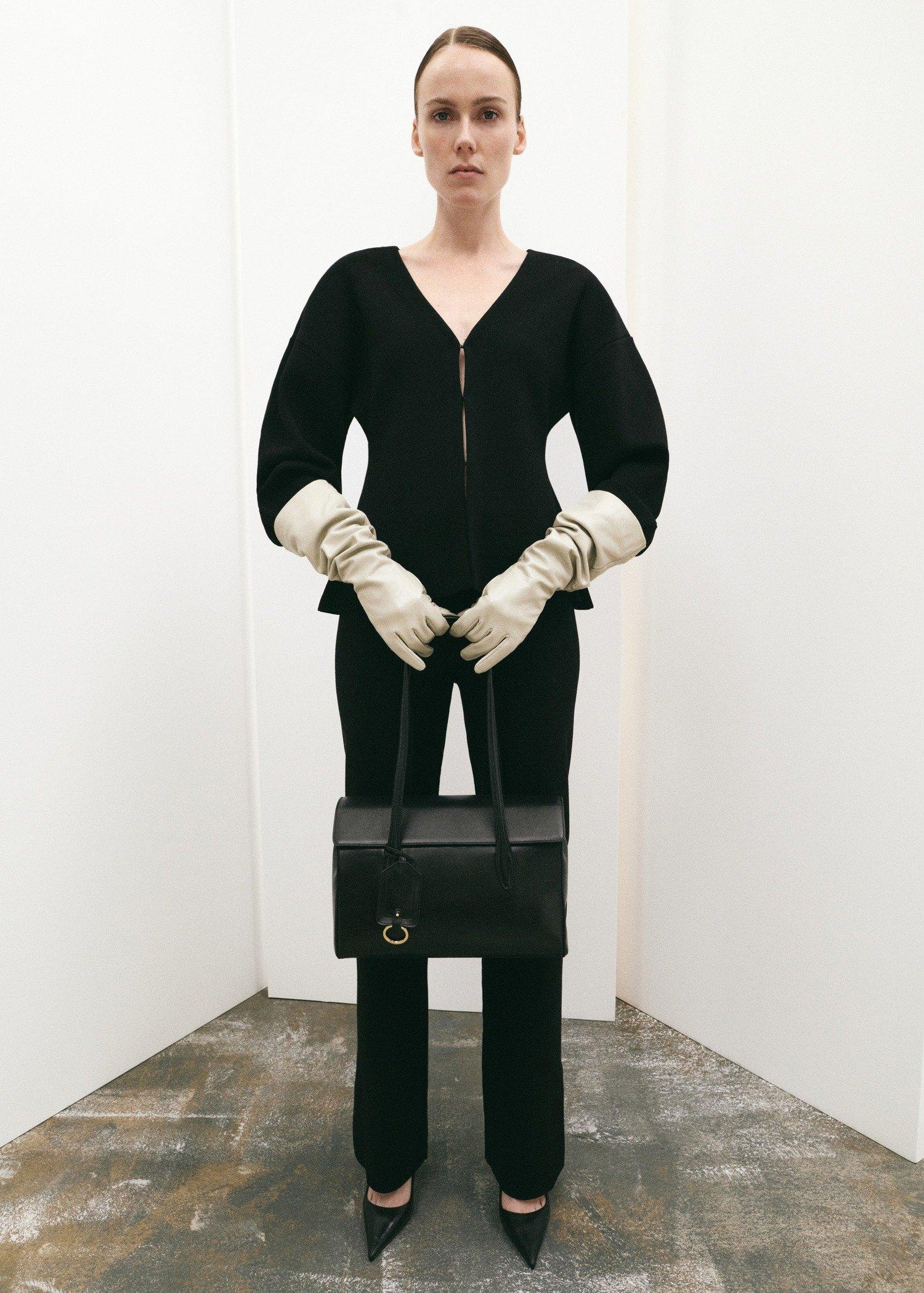 Black Oversized V-Neck Cardigan, 0201_99, large image number 1