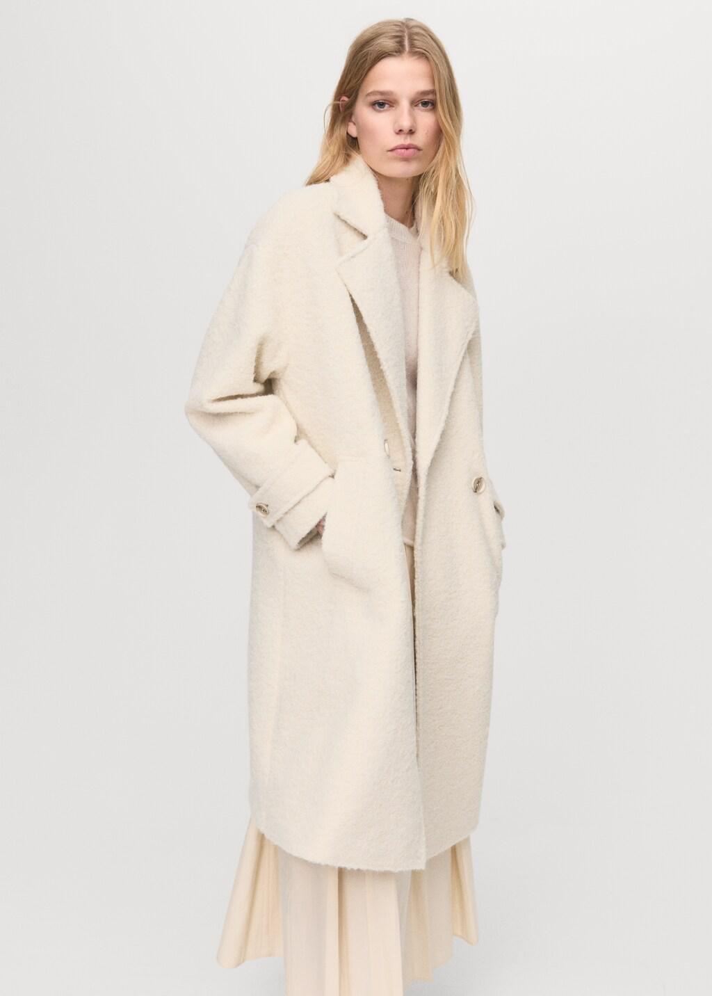 Beige Lapels Boucl&atilde;&copy; Coat, Light Beige, large image number 3