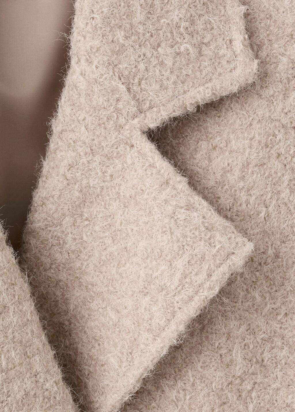 Beige Lapels Boucl&atilde;&copy; Coat, 0201_08, large image number 1