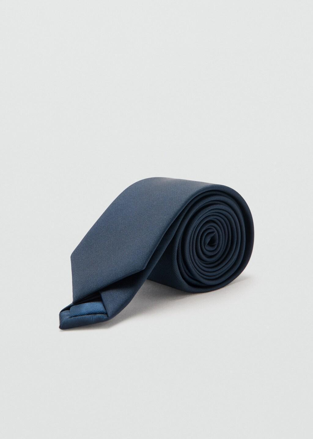 Navy Smooth Micro-Structured Tie, Navy, medium