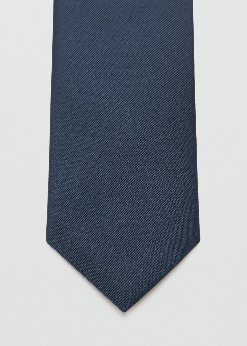 Navy Smooth Micro-Structured Tie, Navy, large image number 1