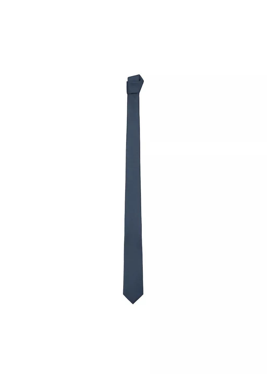 Navy Smooth Micro-Structured Tie, Navy, medium